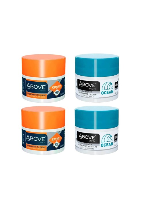 Kit 4 Desodorante Creme Above Men - 2 Sport + 2 Ocean — ABOVE