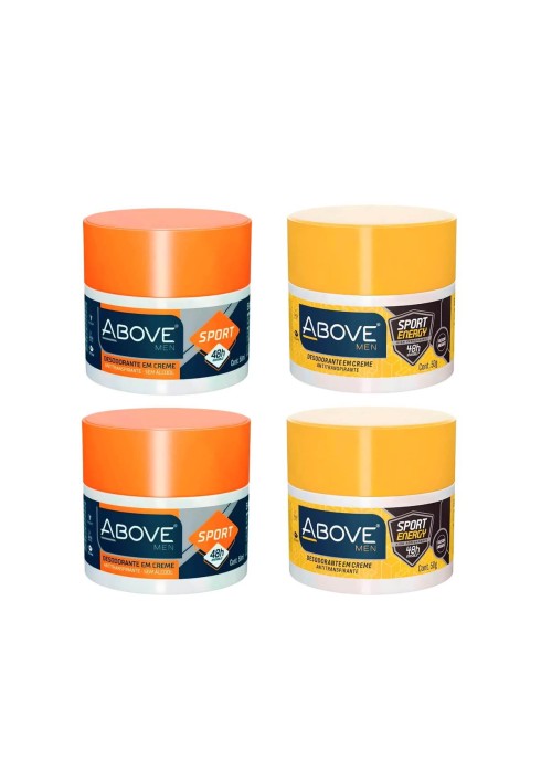 Kit 4 Creme Desodorante Above Men Sport e Sport Energy — ABOVE