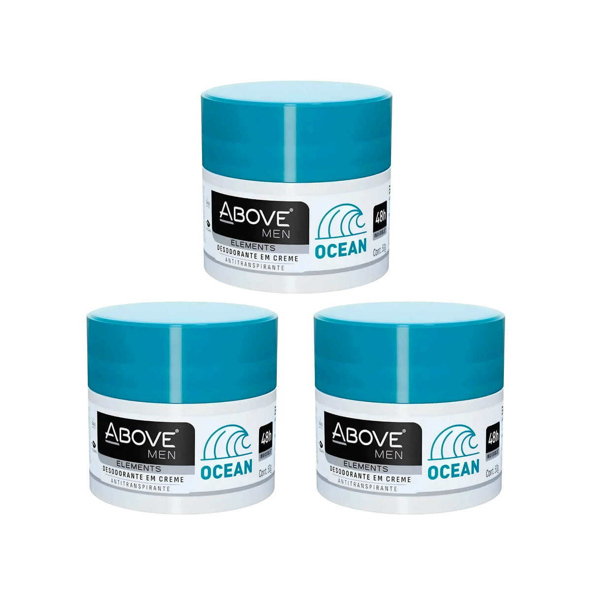 Kit 3 Desodorante Creme Above Men Ocean 48h — ABOVE