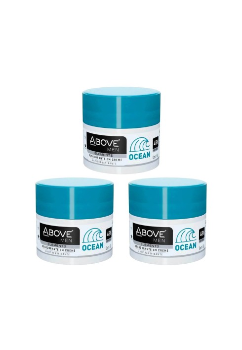 Kit 3 Desodorante Creme Above Men Ocean 48h — ABOVE