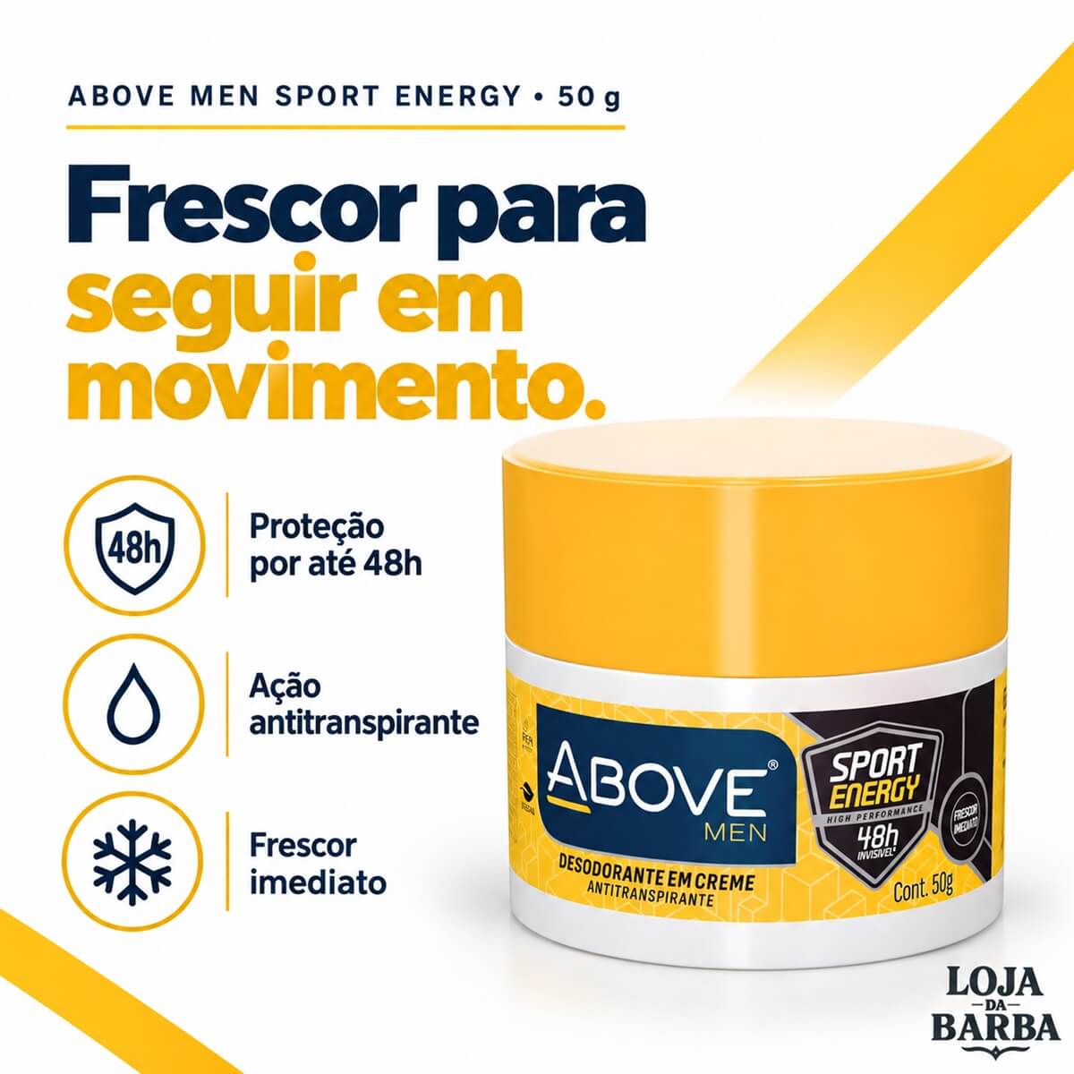 Kit 3 Creme Desodorante Above Men Sport Energy — ABOVE