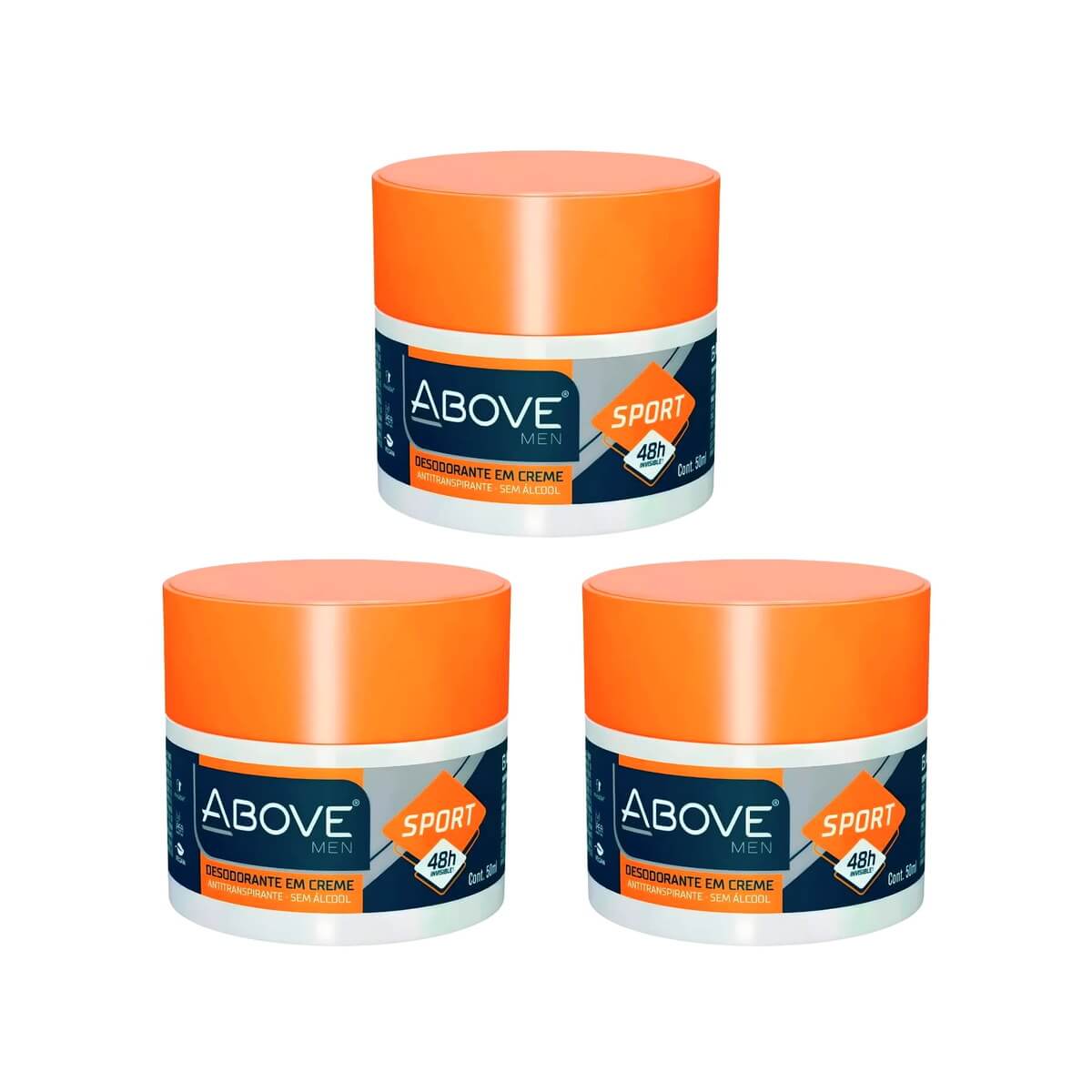 Kit 3 Desodorante Creme Above Men Sport 48h — ABOVE
