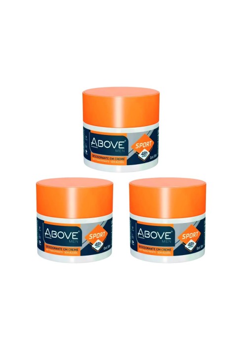 Kit 3 Desodorante Creme Above Men Sport 48h — ABOVE