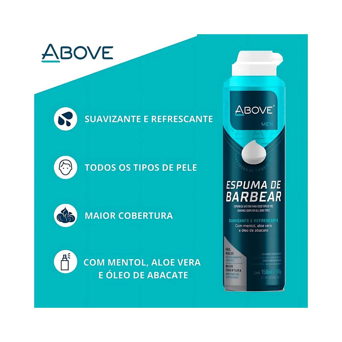 Kit 2 Espuma de Barbear Above Mentol e Aloe Vera — ABOVE