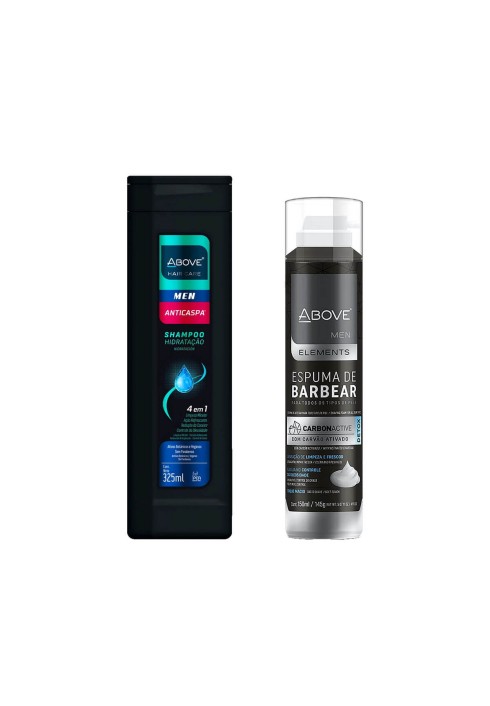 Kit Above Men - Shampoo Anticaspa + Espuma de Barbear Carvão — ABOVE