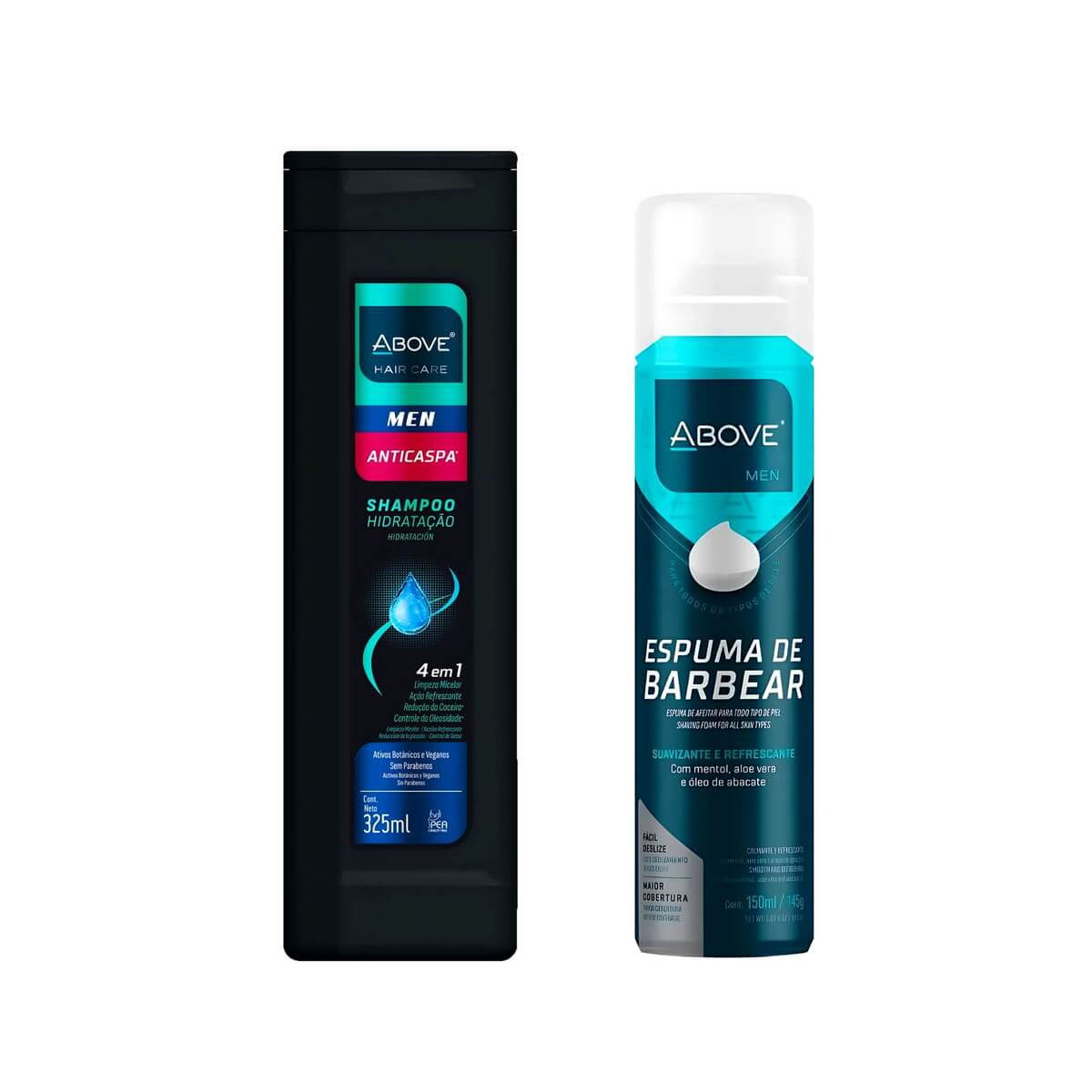 Kit Above Men Shampoo Anticaspa Mentol + Espuma de Barbear — ABOVE