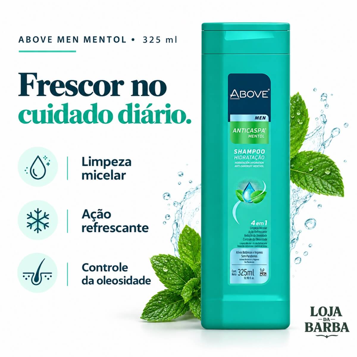 Kit 2 Shampoo Anticaspa Mentol Above Men — ABOVE