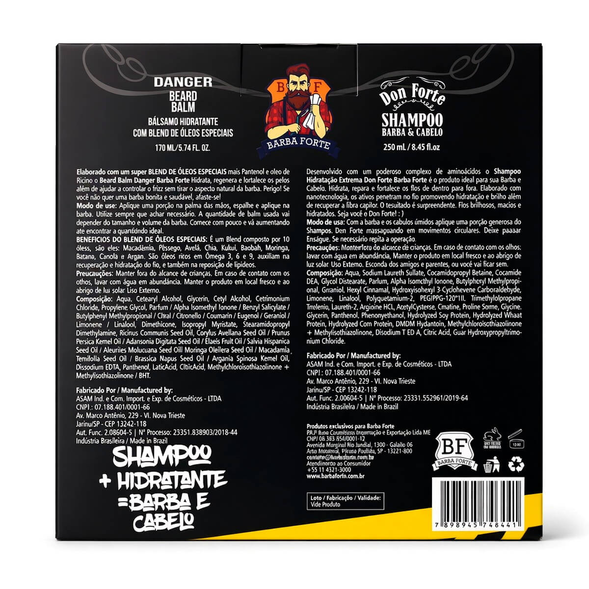 Combo Barba Forte Shampoo Don Forte + Balm Danger — BARBA FORTE