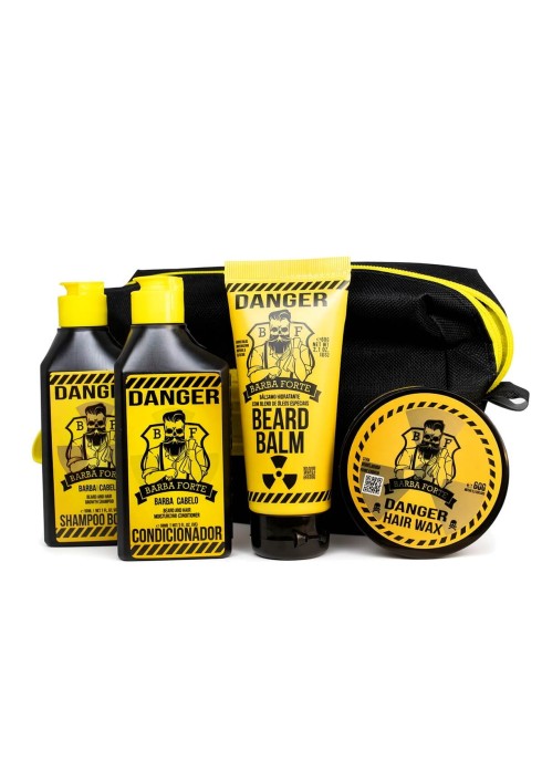 Kit Viagem Danger Barba Forte - 4 Produtos + Necessaire — BARBA FORTE