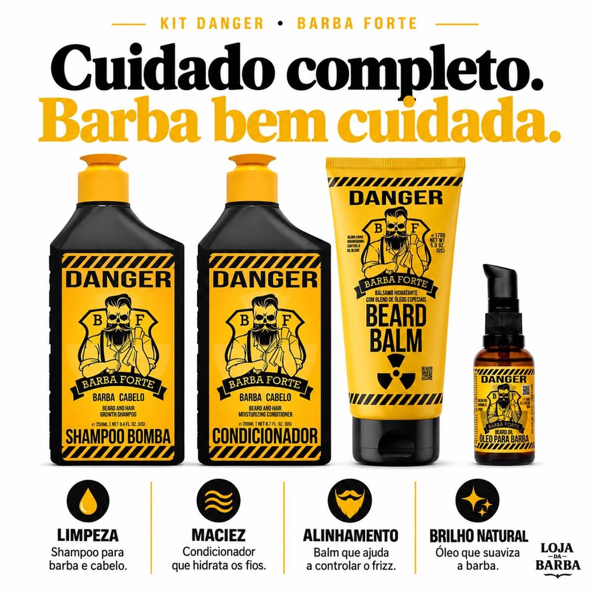 Kit para Barba Completo Barba Forte Danger — BARBA FORTE
