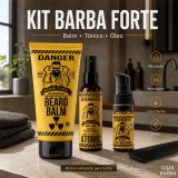 Kit Barba Forte Danger - Balm + Óleo + Tônico Atomic — BARBA FORTE