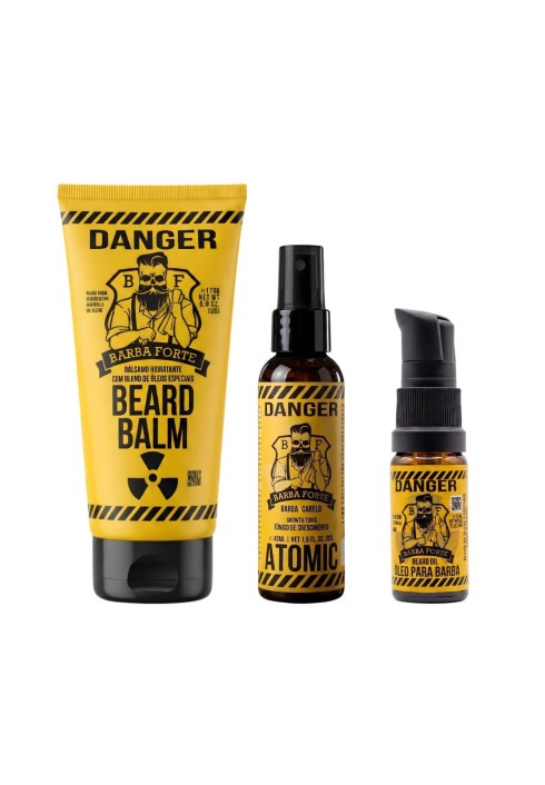 Kit Barba Forte Danger - Balm + Óleo + Tônico Atomic — BARBA FORTE