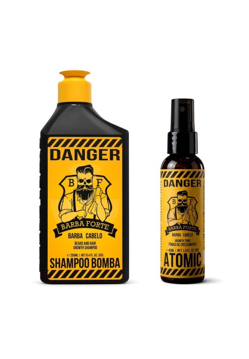 Kit Danger Barba Forte - Shampoo Bomba + Tônico Atomic — BARBA FORTE
