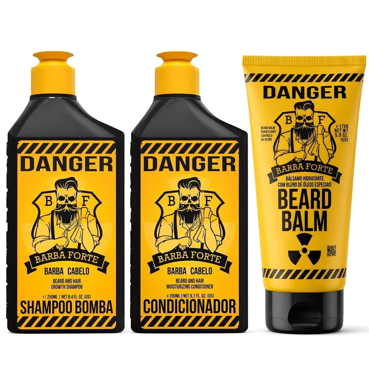 Kit Danger Barba Forte - Shampoo Condicionador e Balm — BARBA FORTE