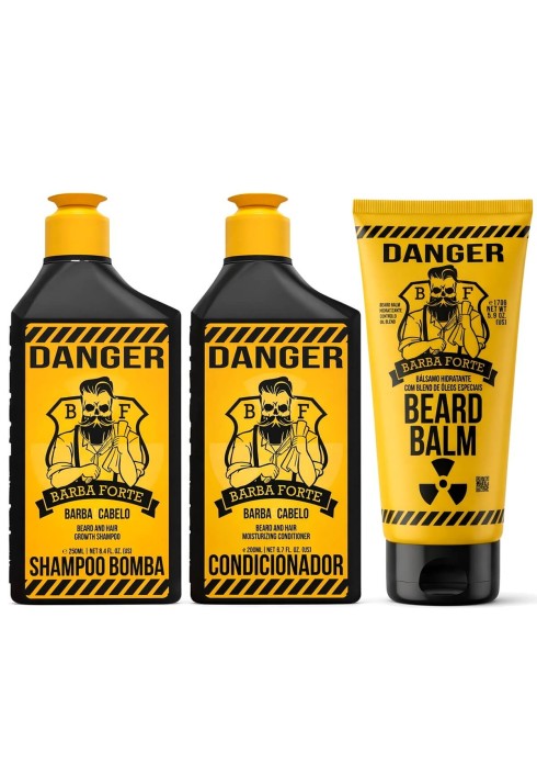 Kit Danger Barba Forte - Shampoo Condicionador e Balm — BARBA FORTE