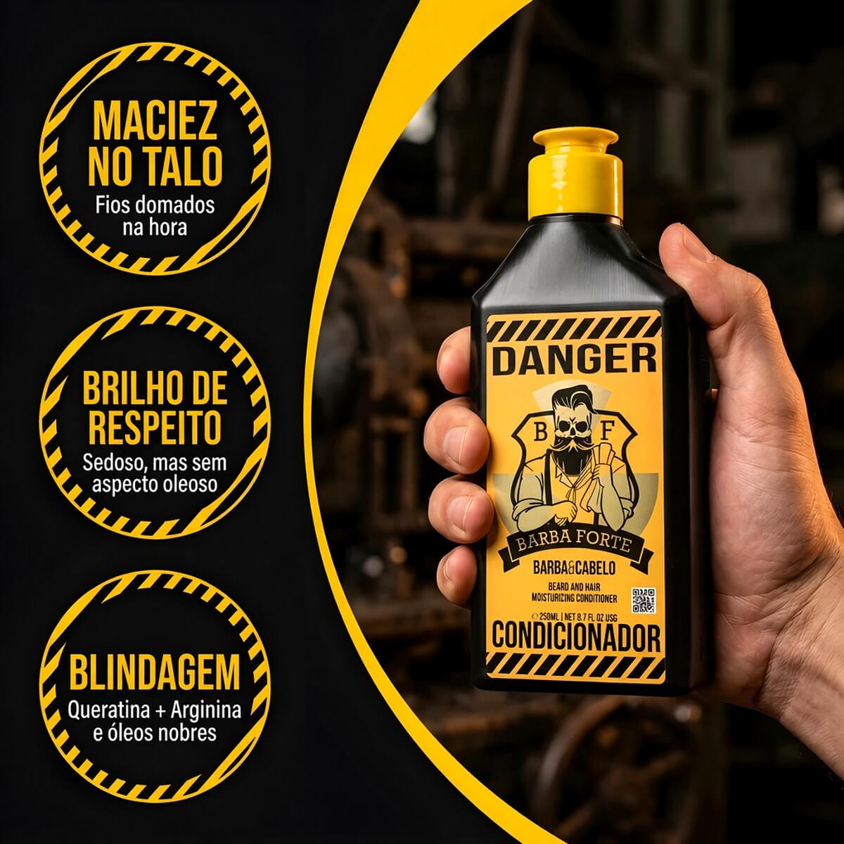 Condicionador Barba e Cabelo Barba Forte Danger 200ml — BARBA FORTE