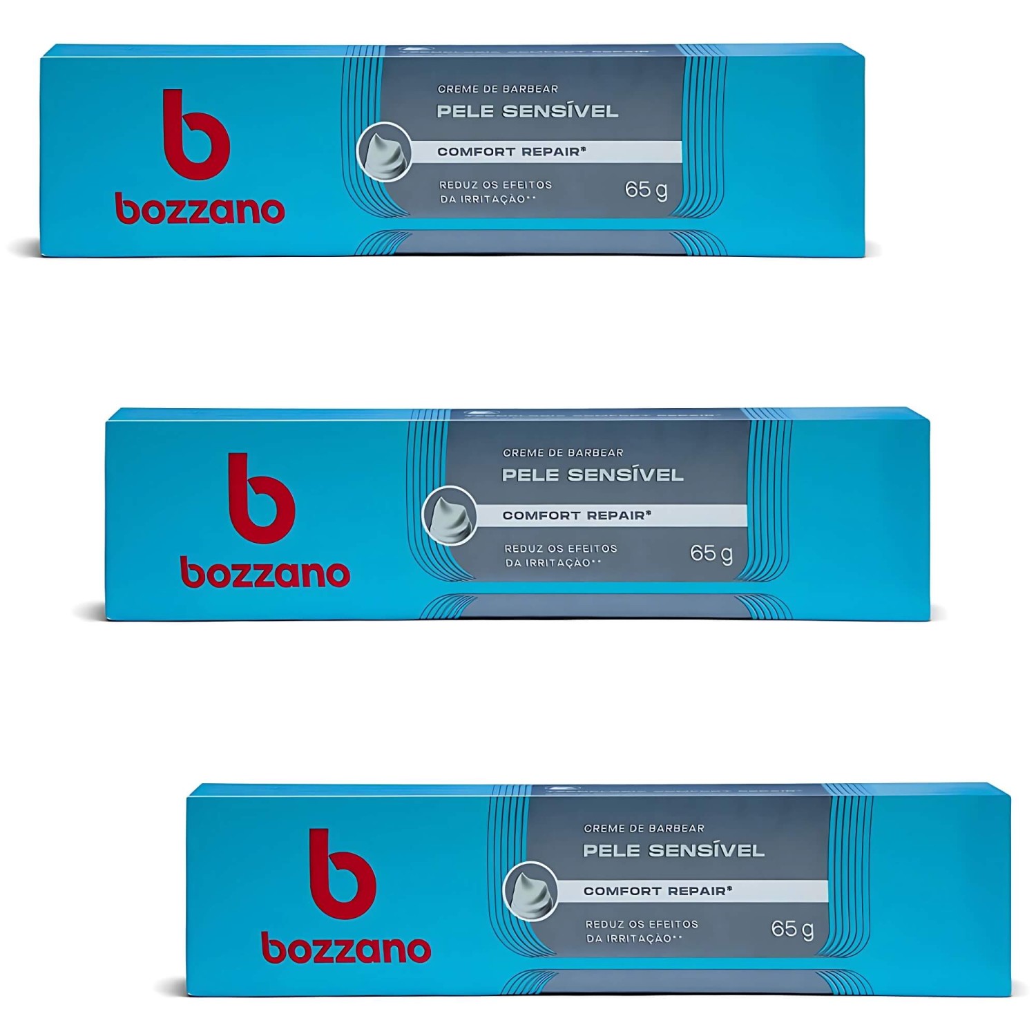 Creme de Barbear Bozzano Pele Sensível 65g - Kit 3 unidades — BOZZANO