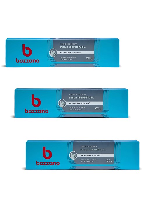 Creme de Barbear Bozzano Pele Sensível 65g - Kit 3 unidades — BOZZANO