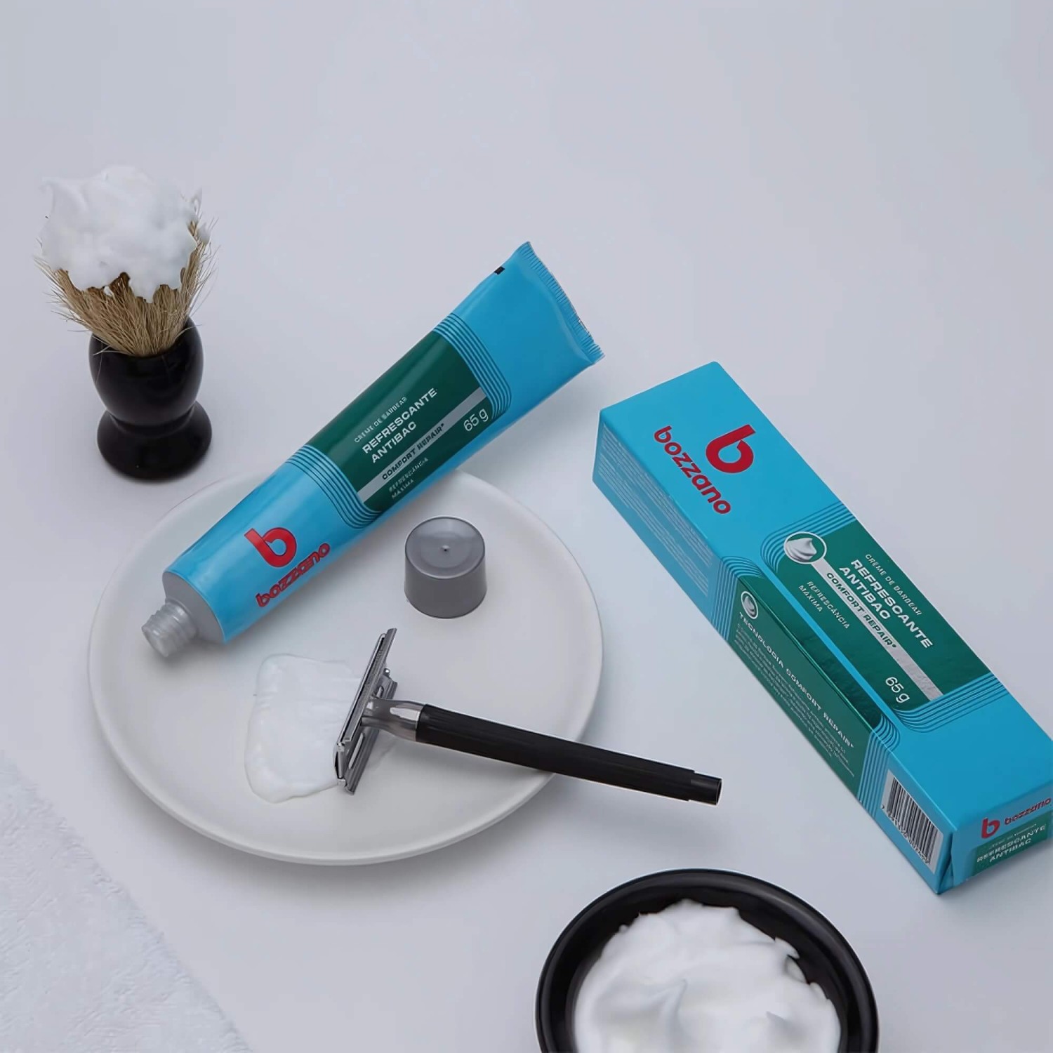 Kit Creme de Barbear Refrescante e Gel Pós Barba Bozzano Refrescante — BOZZANO
