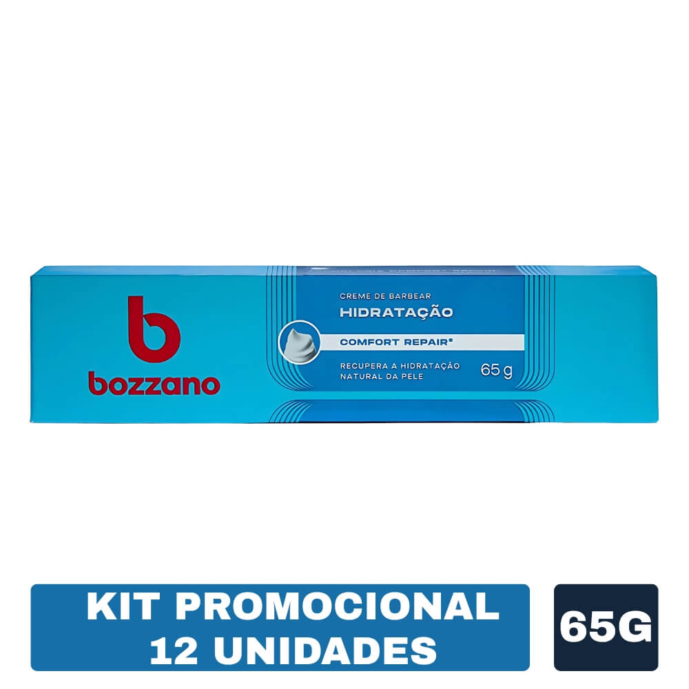 Kit 12 Unidades Creme de Barbear Bozzano Hidratação 65g — BOZZANO