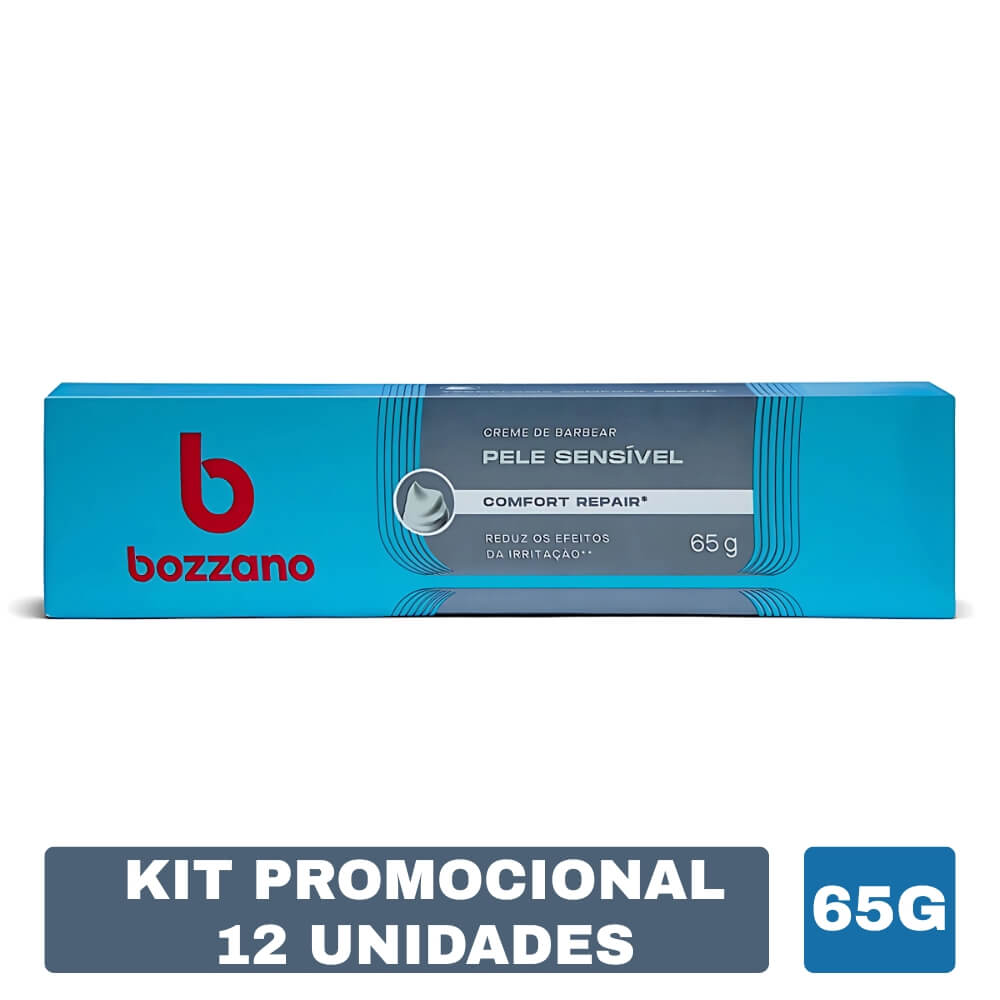Kit 12 Unidades Creme de Barbear Bozzano Pele Sensível 65g — BOZZANO