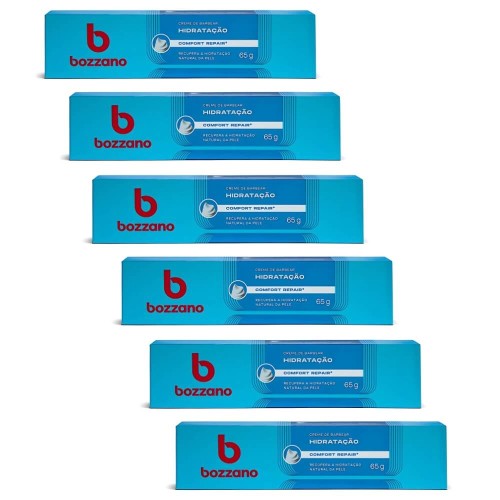 Kit 6 Unidades Creme de Barbear Bozzano Hidratação 65g