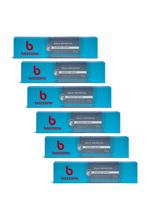 Kit 6 Unidades Creme de Barbear Bozzano Pele Sensível 65g — BOZZANO