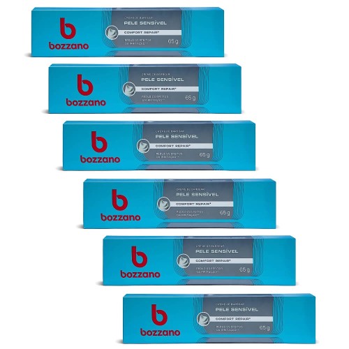 Kit 6 Unidades Creme de Barbear Bozzano Pele Sensível 65g