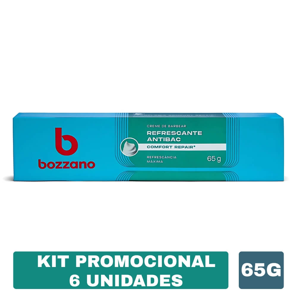 Kit 6 Unidades Creme de Barbear Bozzano Refrescante 65g — BOZZANO