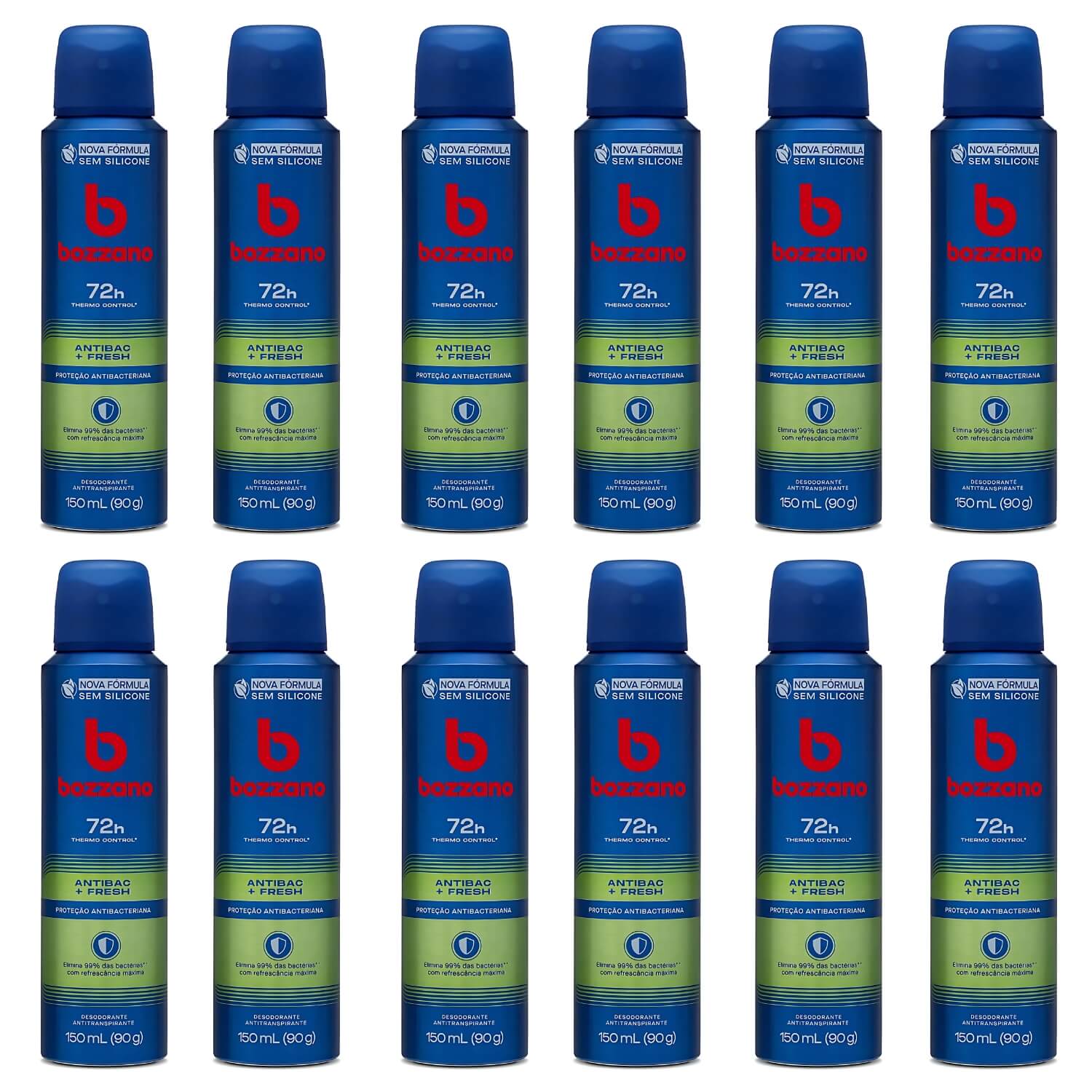 Desodorante Antitranspirante Bozzano Antibac Fresh 12 Unidades — BOZZANO