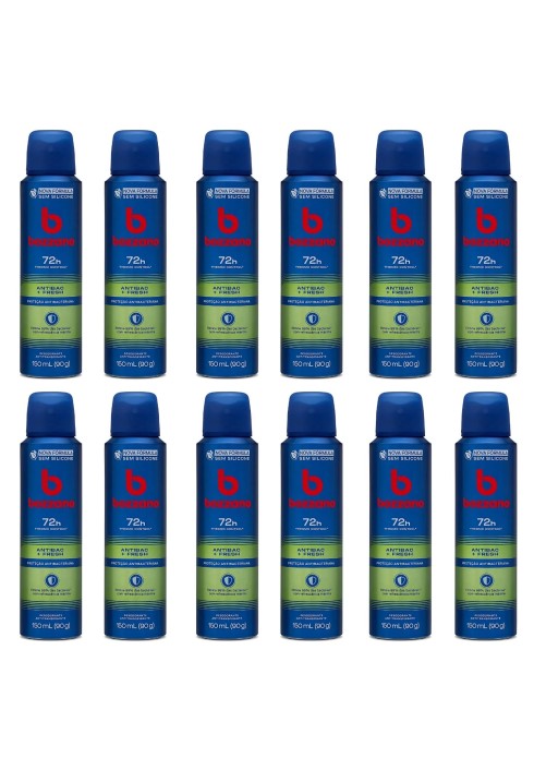 Desodorante Antitranspirante Bozzano Antibac Fresh 12 Unidades — BOZZANO