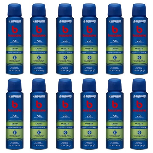 Desodorante Antitranspirante Bozzano Antibac Fresh 12 Unidades