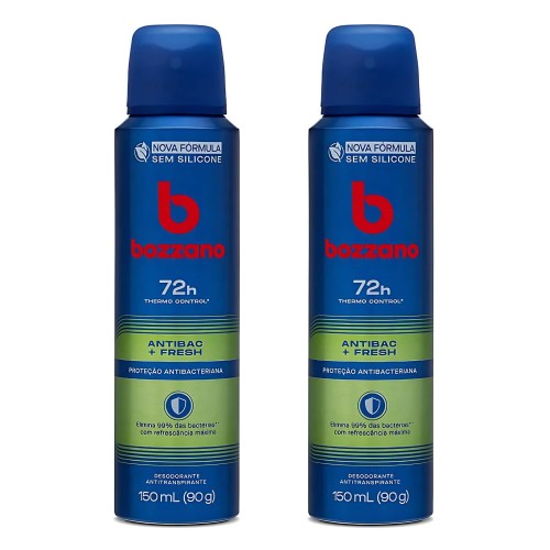 Kit 2 Unidades Desodorante Antitranspirante Bozzano Antibac Fresh Kit 2 Unidades Desodorante Antitranspirante Bozzano Antibac Fresh