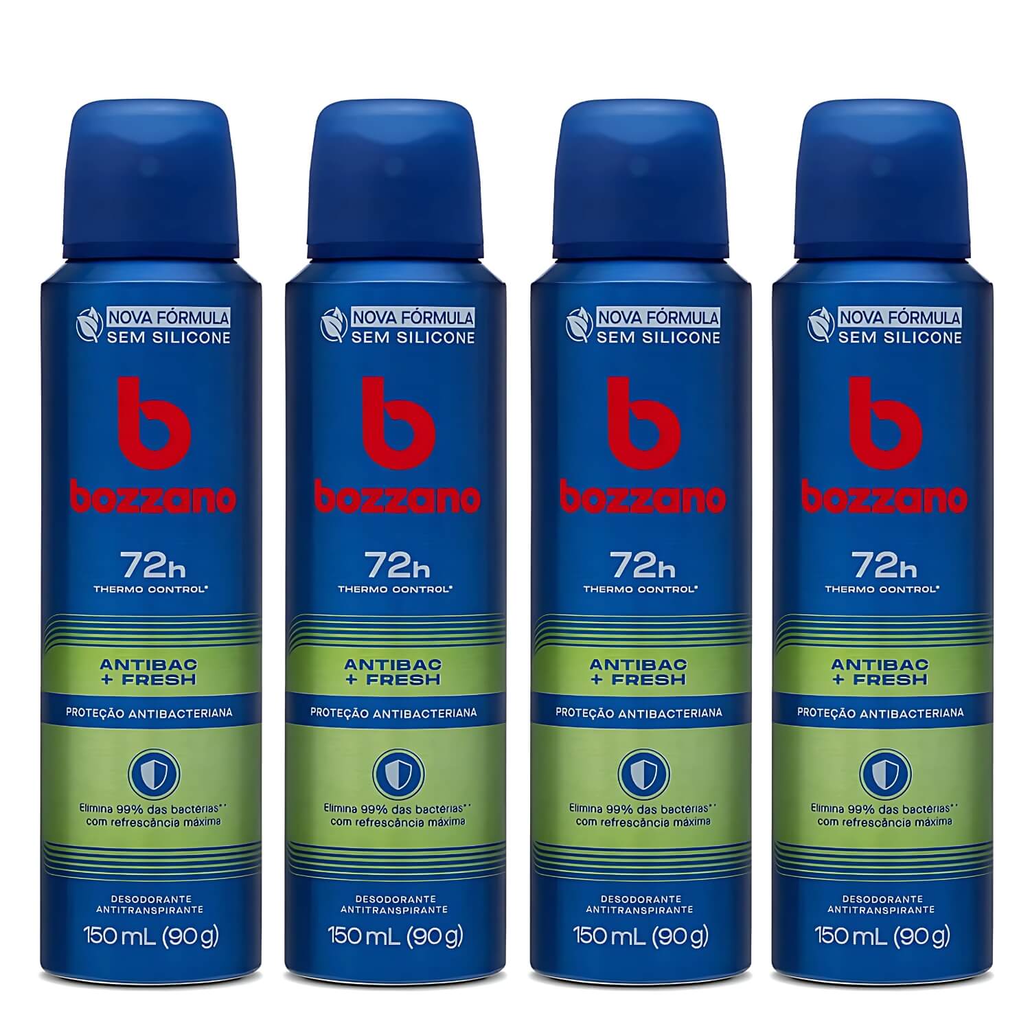 Kit 4 Unidades Desodorante Antitranspirante Bozzano Antibac Fresh — BOZZANO