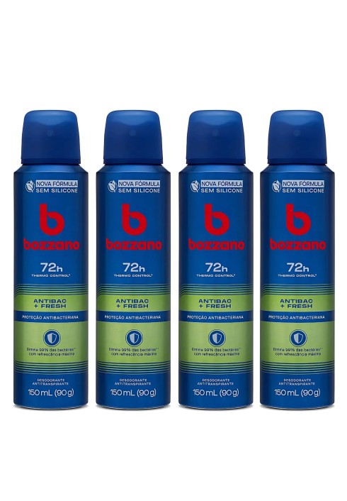 Kit 4 Unidades Desodorante Antitranspirante Bozzano Antibac Fresh — BOZZANO