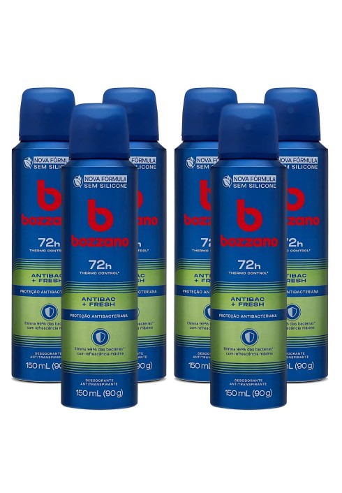 Kit 6 Unidades Desodorante Antitranspirante Bozzano Antibac Fresh — BOZZANO