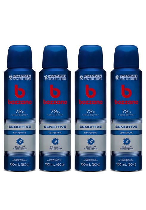 Kit 4 Unidades Desodorante Antitranspirante Bozzano Sensitive — BOZZANO