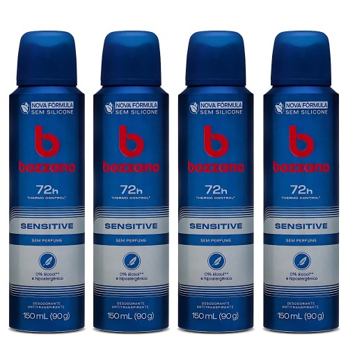 Kit 4 Unidades Desodorante Antitranspirante Bozzano Sensitive Kit 4 Unidades Desodorante Antitranspirante Bozzano Sensitive
