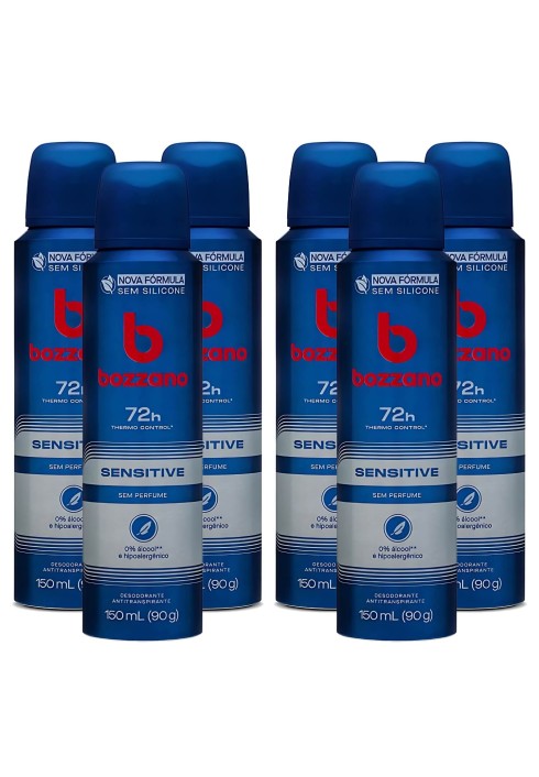 Kit 6 Unidades Desodorante Antitranspirante Bozzano Sensitive — BOZZANO