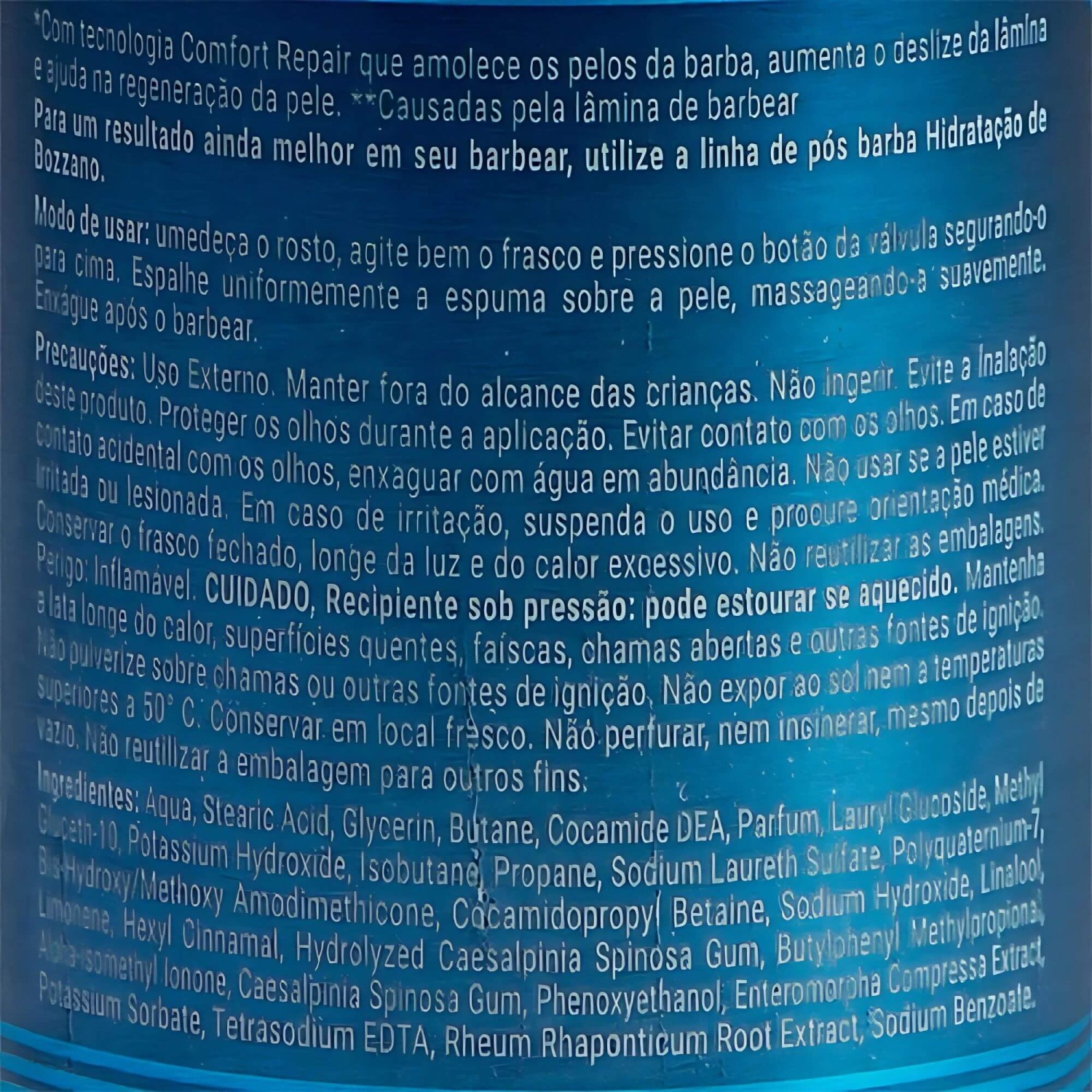 Espuma de Barbear Bozzano Hidratação 200ml 193g — BOZZANO