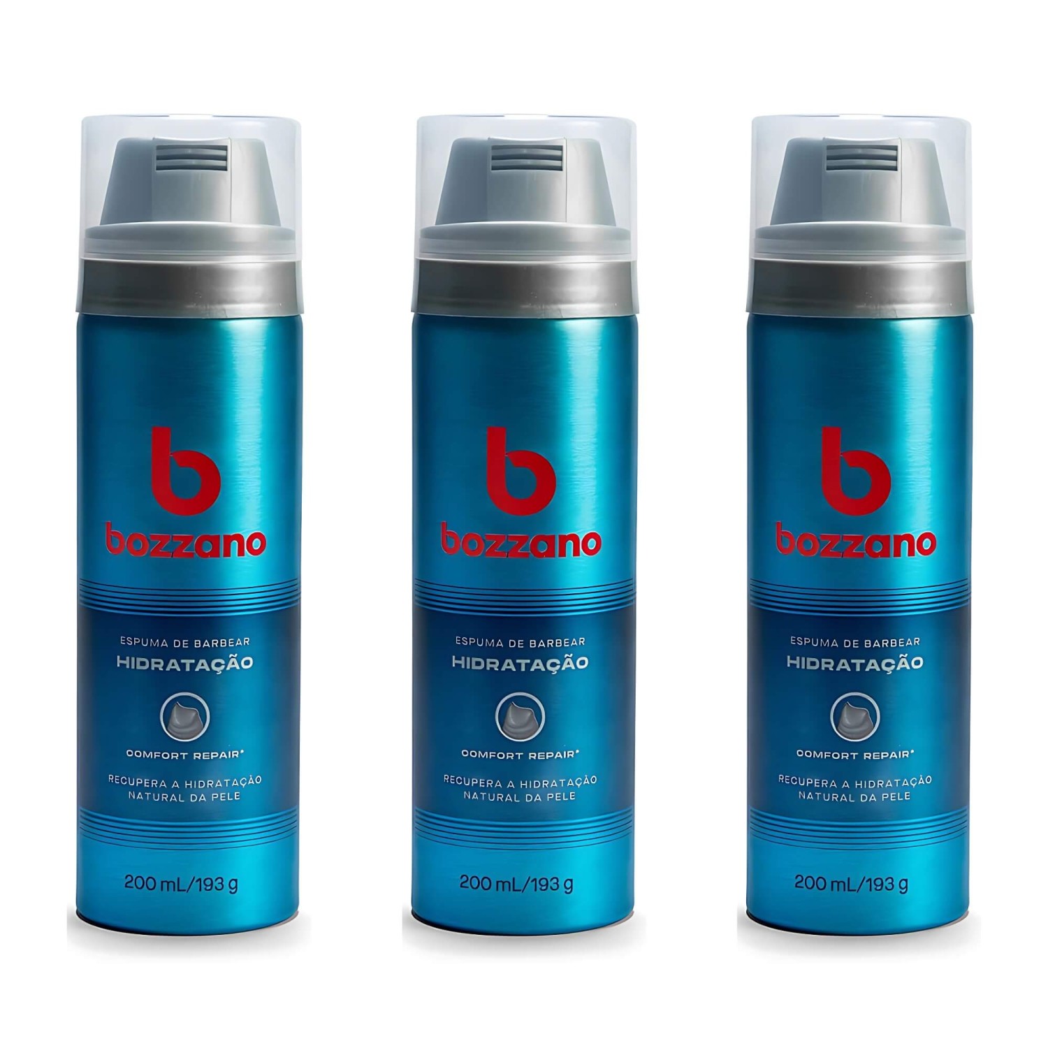 Kit 3 Espumas de Barbear Bozzano Hidratação 200ml — BOZZANO