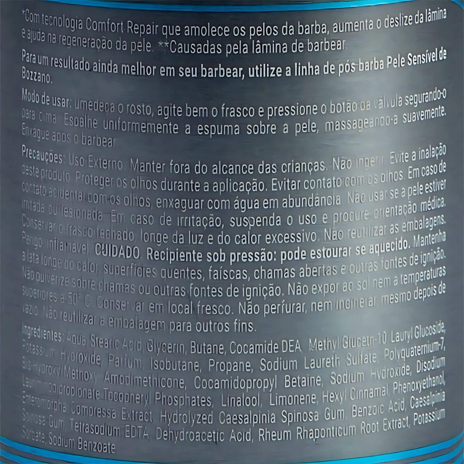 Espuma de Barbear Bozzano Pele Sensível 200ml 193g — BOZZANO
