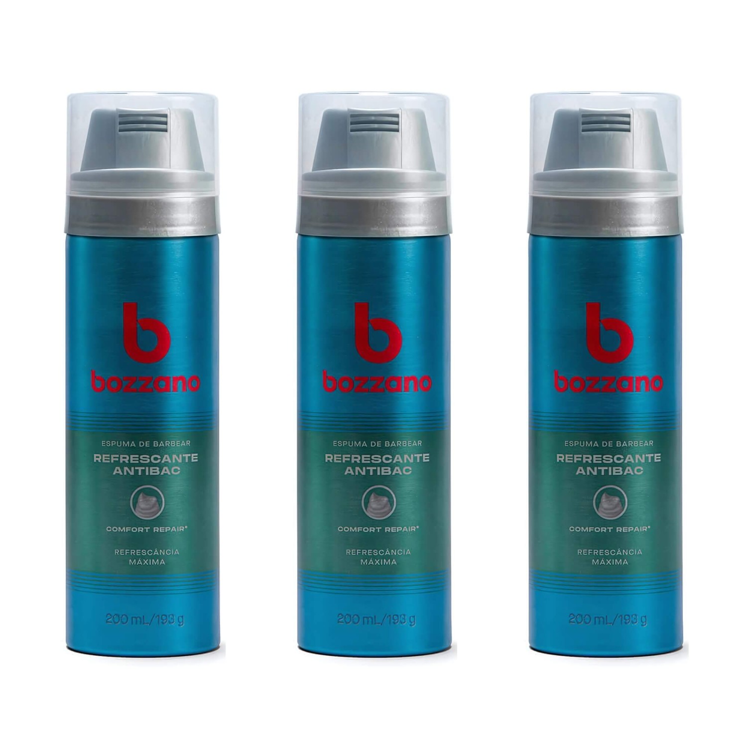 Kit 3 Espumas de Barbear Bozzano Refrescante 200ml — BOZZANO