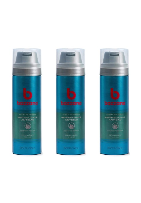 Kit 3 Espumas de Barbear Bozzano Refrescante 200ml — BOZZANO