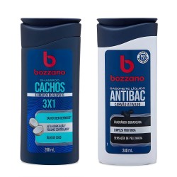 Kit Bozzano Shampoo 3 em 1 Cachos 200ml + Sabonete Líquido Carvão Ativado 240ml