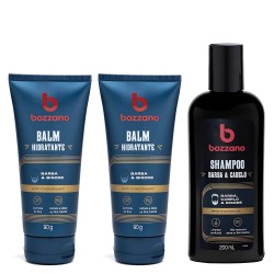 Kit 2 Balm para Barba + Shampoo para Barba e Cabelo Bozzano