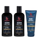 Kit 2 Shampoos para Barba e Cabelo e Balm para Barba Bozzano — BOZZANO