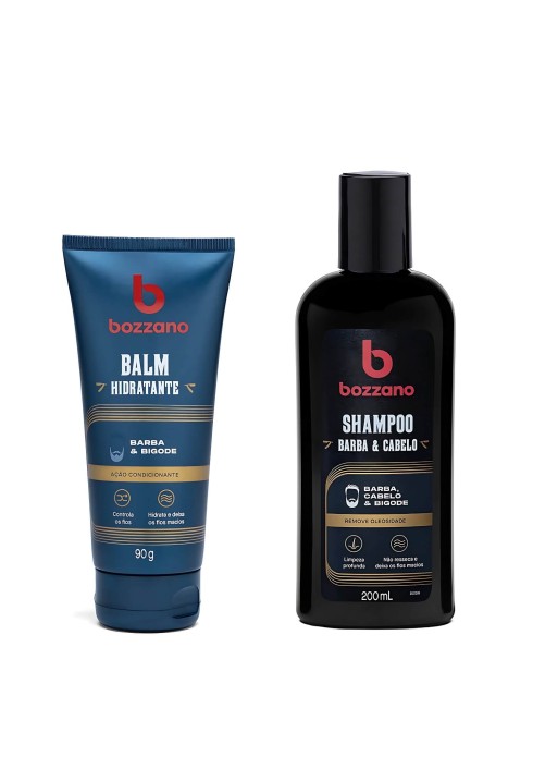 Kit Shampoo para Barba e Cabelo e Balm para Barba Bozzano — BOZZANO