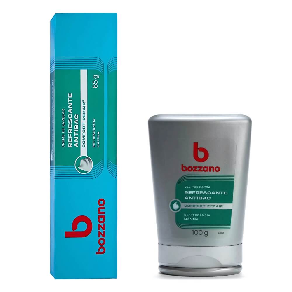 Kit Creme de Barbear Refrescante e Gel Pós Barba Bozzano Refrescante — BOZZANO