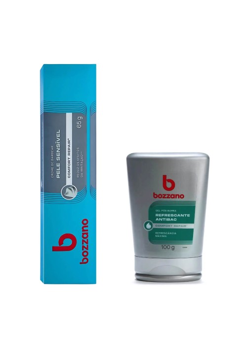 Kit Creme de Barbear Pele Sensível e Gel Pós Barba Bozzano — BOZZANO